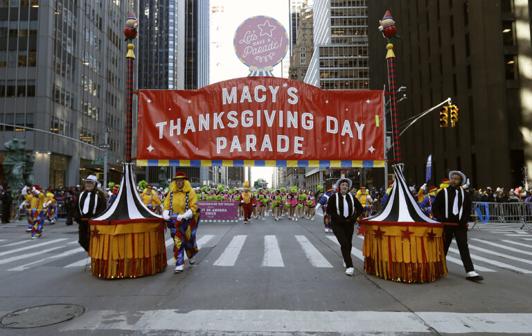 NEW YORK, NEW YORK - NOVEMBER 22:  Parade participants are seen during the Macy's Thanksgiving Day Parade on November 22, 2018 in New York City. (Photo by John Lamparski/WireImage)